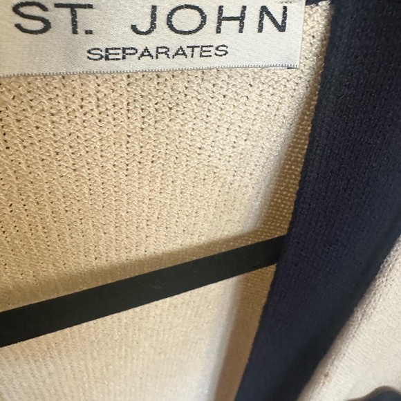 St. John vintage crème and black pants cardigan set large - Picture 7 of 11